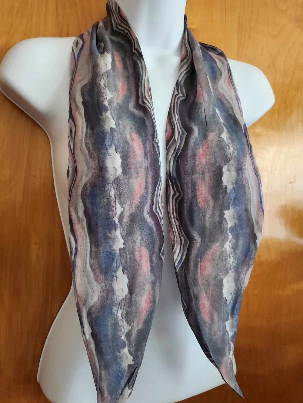 APNY Abstract Watercolor Print Scarf